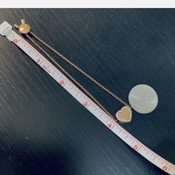 Michael Kors MK Bracelet NWT Rose Gold Pave Crystals Heart Heritage Collection - Picture 5 of 9